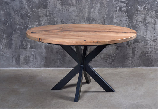 Apvalus ąžuolinis valgomojo stalas "Round Harmony"