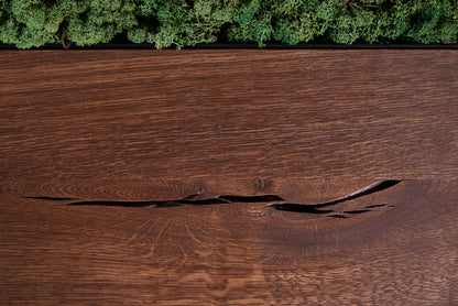 Ąžuolinis valgomojo stalas su loviu