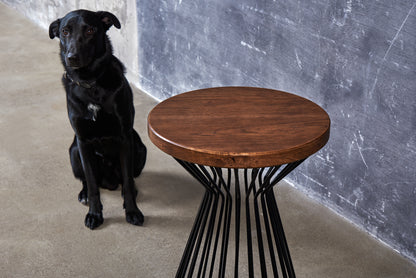 Metalo ir ąžuolo šoninis staliukas „Spin“