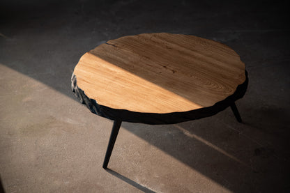 Minimalistinis ąžuolinis kavos staliukas „Terra“