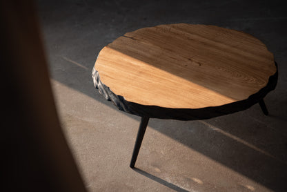 Minimalistinis ąžuolinis kavos staliukas „Terra“