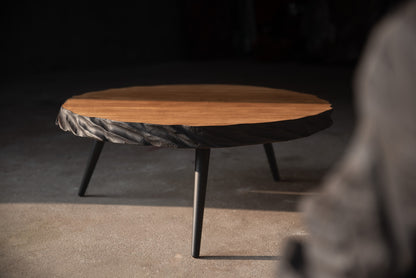 Minimalistinis ąžuolinis kavos staliukas „Terra“