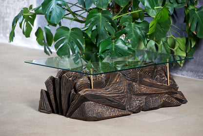 Ąžuolinis kavos staliukas „Afrikos ritmai“