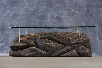 Ąžuolinis kavos staliukas „Afrikos ritmai“