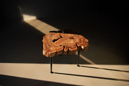 Skulptūrinis obels kavos staliukas su epoksidu