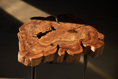 Skulptūrinis obels kavos staliukas su epoksidu