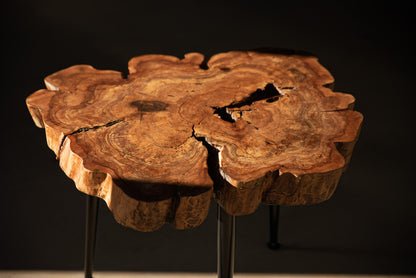 Skulptūrinis obels kavos staliukas su epoksidu